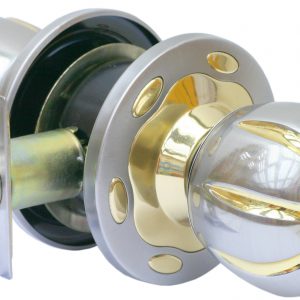 ลูกบิด แจ๊ค สแตนเลส 2 กษัตริย์ทองลายฟักทอง จานใหญ่ รุ่น 8830SS-PB