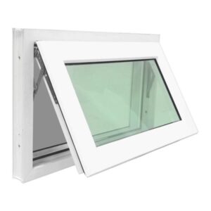 หน้าต่างอลูมิเนียมบานกระทุ้ง60X40 มีมุ้ง สีขาว