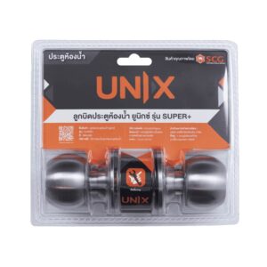 ลูกบิดห้องน้ำ UNIX Super หัวกลม สเตนเลส